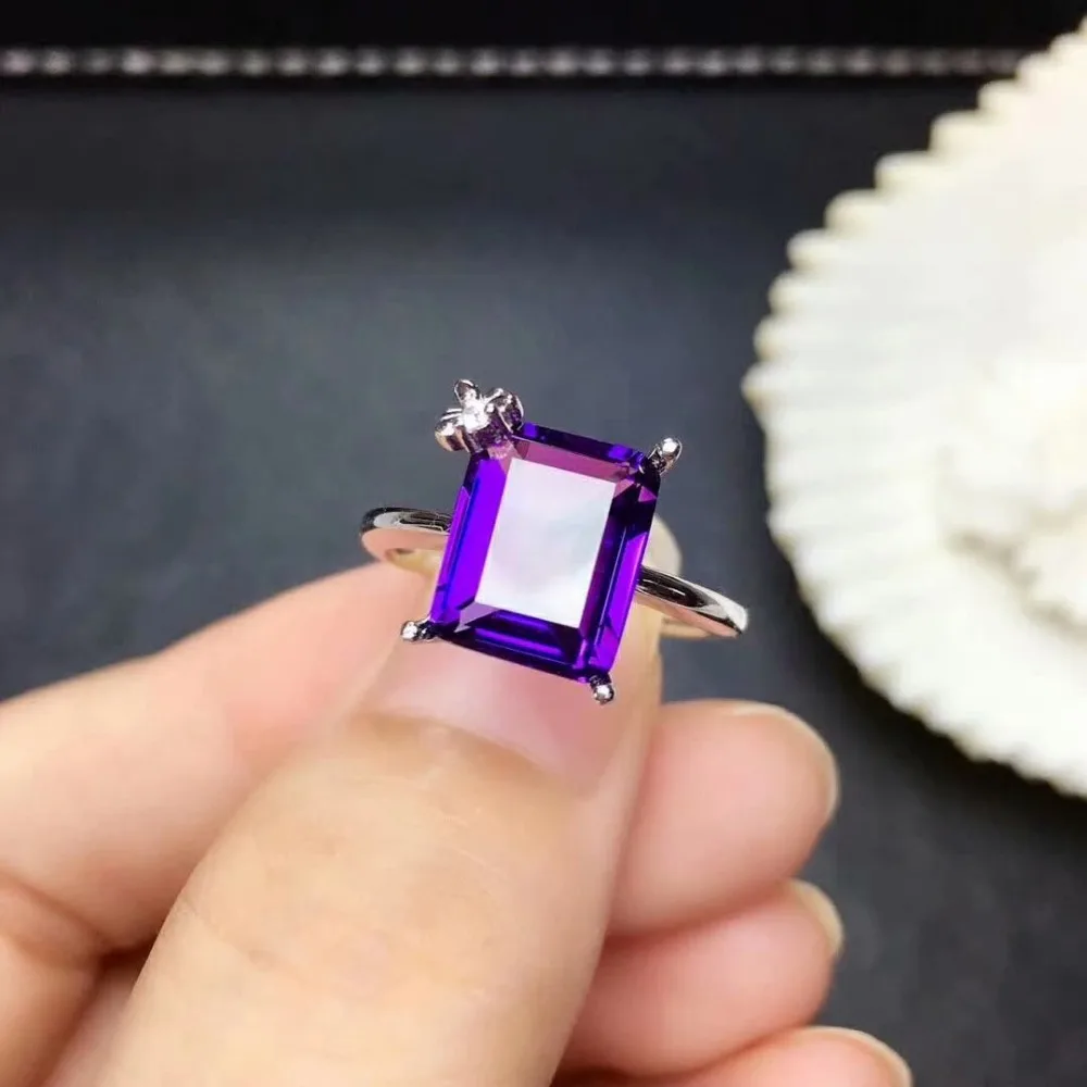 Shilovem серебро 925 пробы, Пьезоэлектричество, кольцо с аметистом, подвески, хорошее ювелирное изделие, свадебное ожерелье 8*10 мм mtz0810999agz