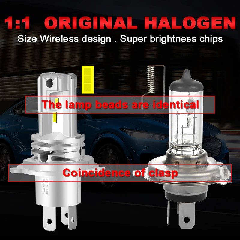 HLXG LED H4 H7 CSP Mini Projector lamps Hi/Lo Beam for car Headlight Bulb Motocycle H4 led luces led para auto 12V 6000K 12000LM led car lights led lights led bulbs led headlights led car headlights car headlamps
