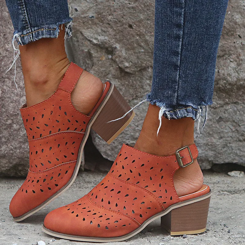 

LOOZYKIT 2020 Spring Autumn Explosions Europe America Popular Leisure Women Sandals Size 35-43 Hollow Low-heeled Female Shoes