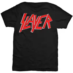 Slayer красный логотип том Araya Thrash металлическая Оригинальная футболка Мужская хлопковая футболка крутая Повседневная хлопковая футболка