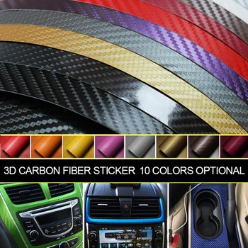 

127cm*10cm Waterproof Car Styling Wrap Carbon Fiber Vinyl Film Car Stickers for Auto Vehicle Detailing Accessories Car Sticker