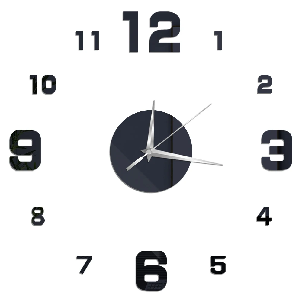 3D Wall Clock DIY Mirror Wall Stickers Home Decor Quartz Needle Watch Living Room Removable Art Decal Sticker reloj de pared Hot wall clock,wall clock sticker