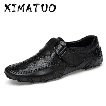 

Men Casual Shoes Genuine Leather 2018 Mens Loafers Luxury Brand Fashion Breathable Driving Shoes Slip On Comfy Moccasins