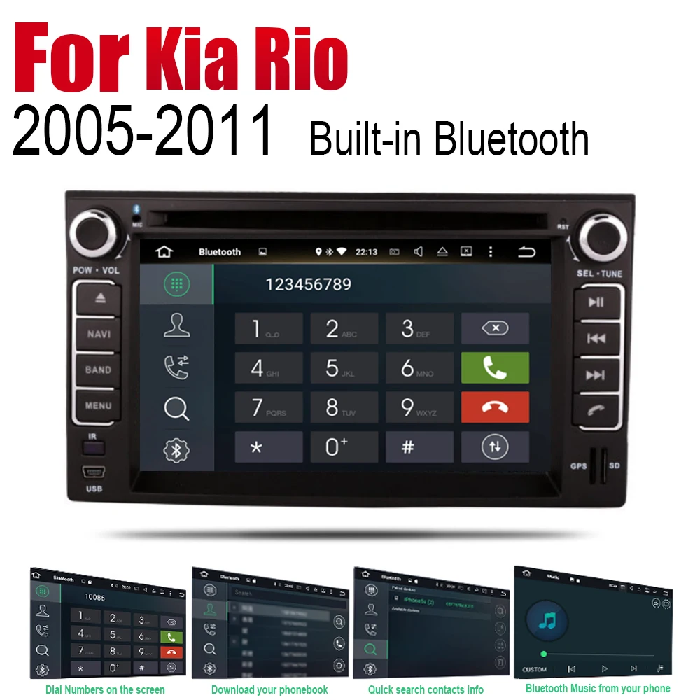 Автомобильный мультимедийный плеер на Android для Kia Rio 5 Rio5 JB 2005 ~ 2011 дисплей