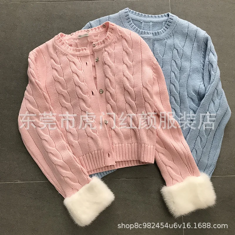 TVVOVVIN Sweet Girl Style Short Fund Sweater Early Autumn Lead Skinny Hemp Flowers Knitting Cardigan ZX512