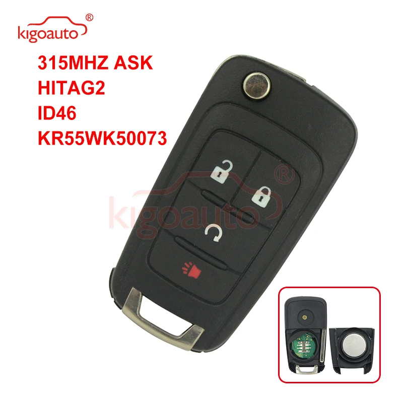 

Kigoauto Remote Flip Key 4 Button 315Mhz KR55WK50073 for 2014 Chevrolet Impala