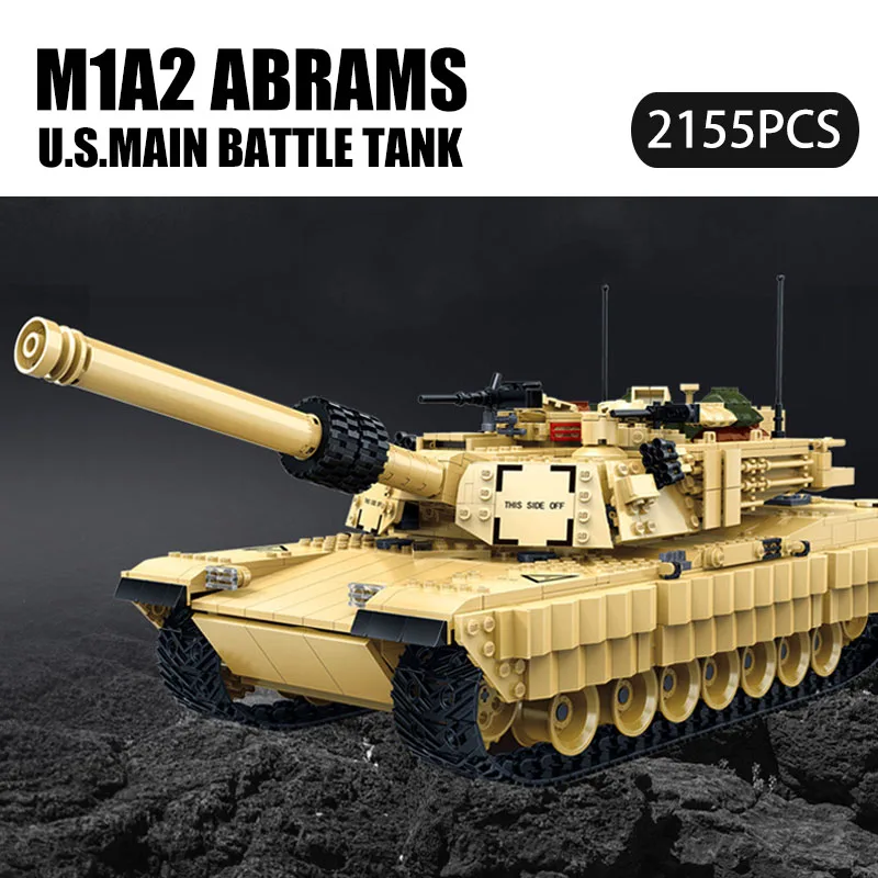 2155pcs 2155 шт 6102 M1A2 Abrams основной боевой танк строительные блоки Совместимые военные WW2 Кирпичи игрушки для детей рождественские подарки для мальчиков - Цвет: 2155pcs