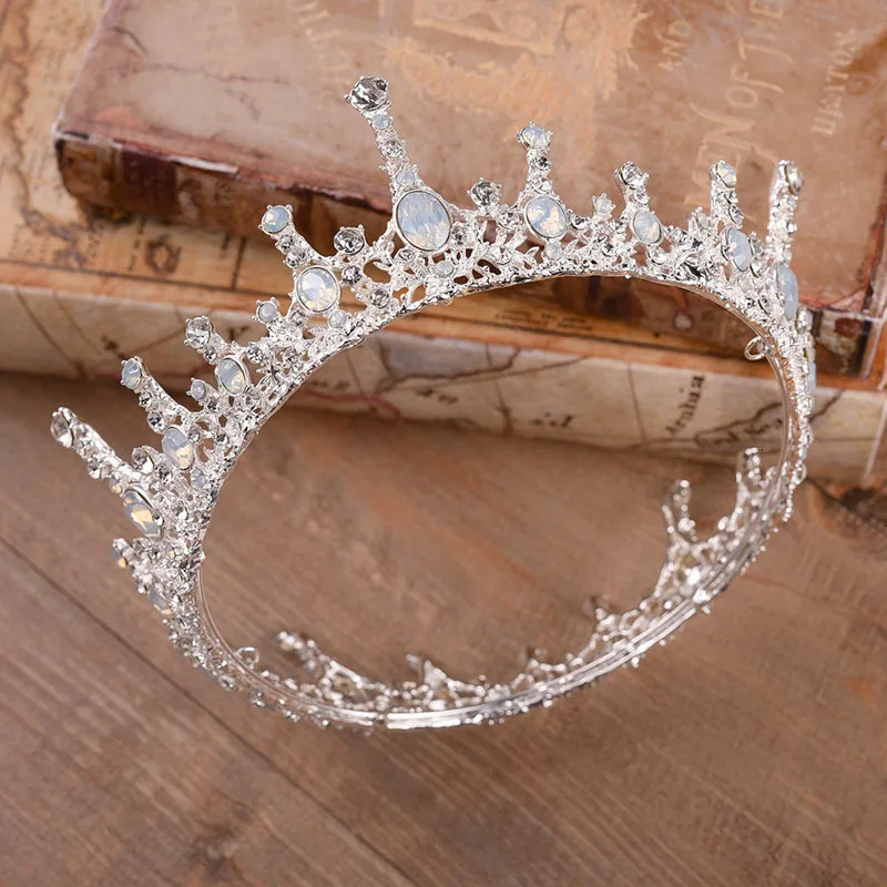 Queenco, винтажная Корона, круглая свадебная диадема в виде короны, аксессуары для волос, Красивые Украшения, диадема, головной убор для девушек