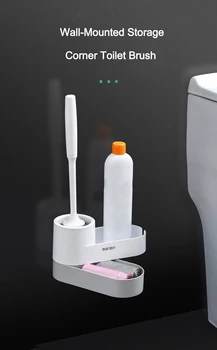 

Wall-mounted Silicone Toilet Brush Cherry Toilet Brush Holder Cleaning Brush Kit Toilet Brush Silicone Set Soft Bristle Bathroom