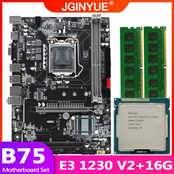 

JGINYUE B85 motherboard LGA 1155 set kit with Xeon E3 1230 V2 processor and DDR3 16GB(2*8GB) Desktop memory B75M-VH PLUS