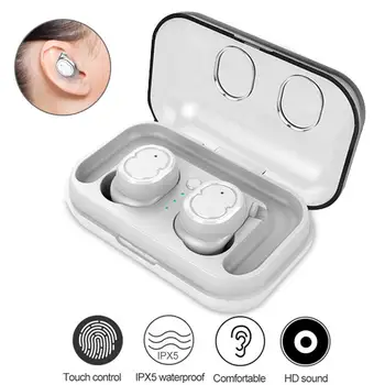 

Sweatproof Earbuds True Wireless Headphones Stereo Sound Headsets Sweatproof Earphones with Portable Charging Case