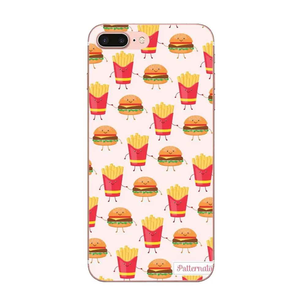 as picture Мягкий прозрачный чехол для Apple iPhone 4 4S 5 5C 5S SE 6 6S 7 8 11 Plus Pro X XS Max XR фаст-фуд гамбургер - Цвет: as picture