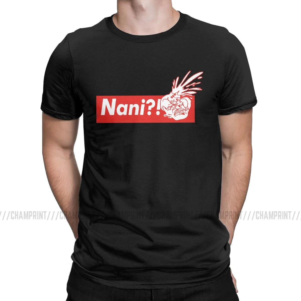 Nani Hokuto No Ken Kenshiro, футболка, мужская, хлопок, винтажные футболки, Fist of the North Star, футболка, короткий рукав, одежда - Цвет: Черный