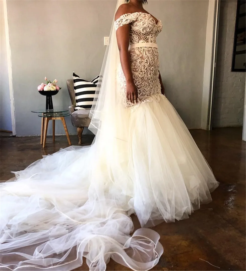 Robes de marieue, большие размеры, бисероплетение, свадебные платья из жемчуга, аппликация русалки, свадебные платья, vestidos de novia, свадебное платье