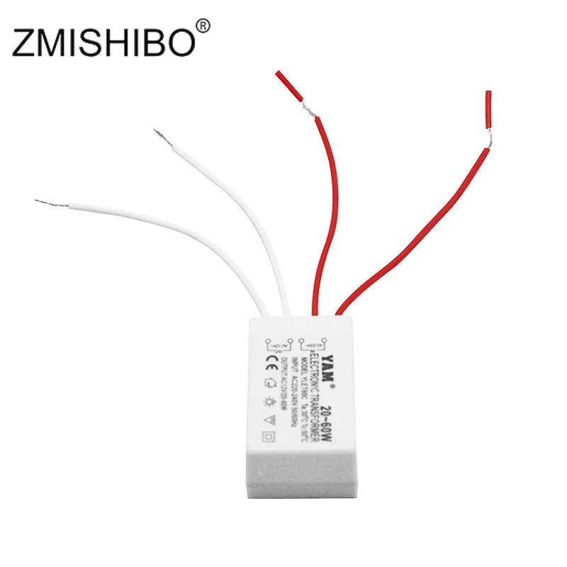 ZMISHIBO источник постоянного тока AC12V 60 Вт 220 В мини электронный трансформатор белый драйвер Галогенные G4 Светодиодные лампы Люстра
