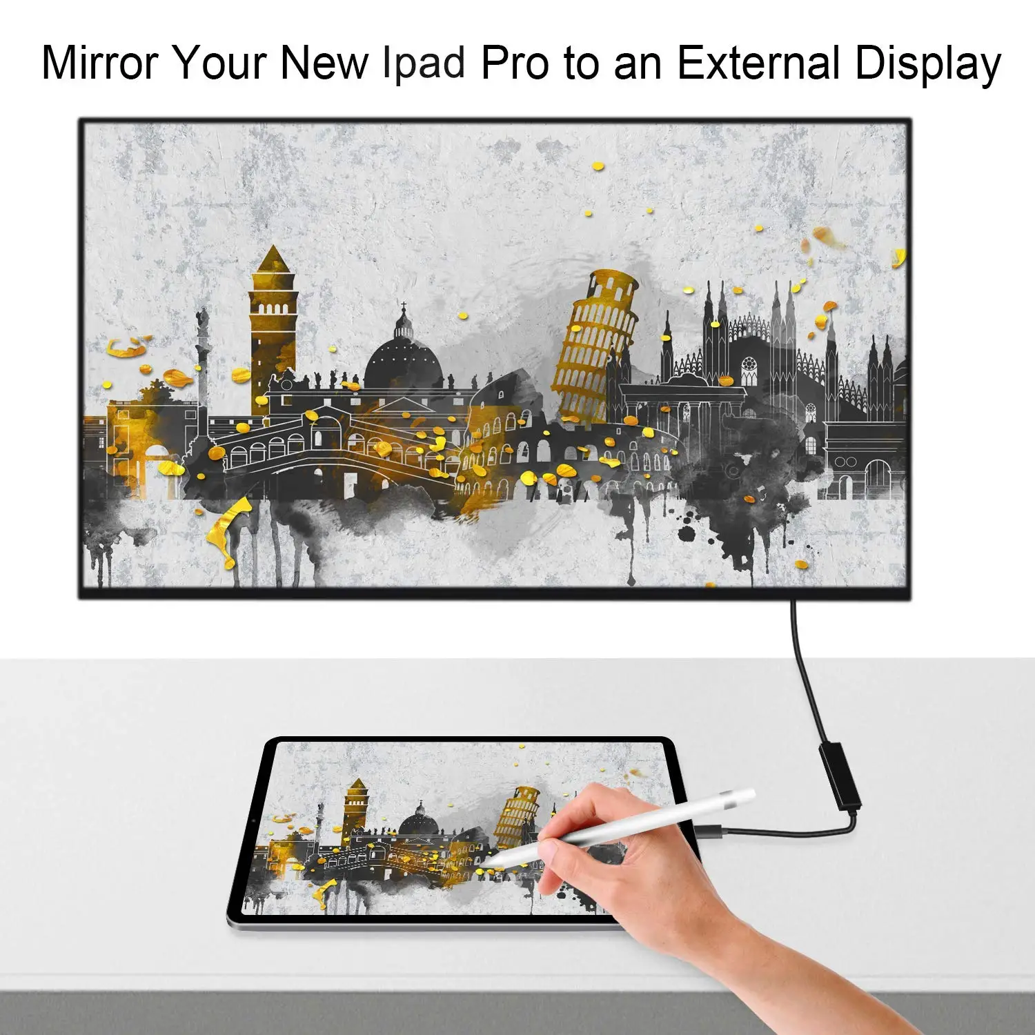 USB-C-VGA, type C(Thunderbolt 3)-VGA кабель 6 футов, совместимый с MacBook Pro, MacBook Air/Dell XPS 13/Galaxy S8+, черный
