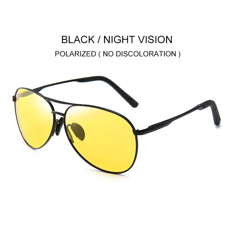 black-night vision SIMPRECT Pilot фотохромные Солнцезащитные очки Мужские UV400 поляризованные солнцезащитные очки Ретро Винтажные водительские антибликовые солнцезащитные очки для мужчин - Цвет линз: black-night vision
