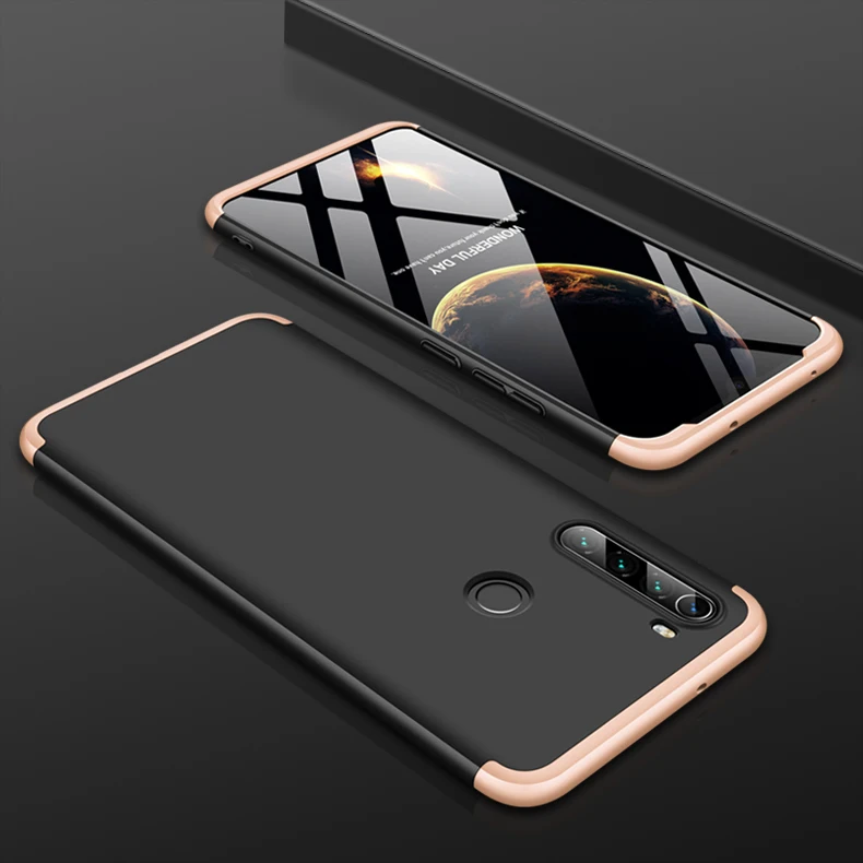 Gold Black Gold Для Xiaomi Redmi Note 8T чехол 360 полная защита противоударный чехол для телефона s для Xiaomi Xiomi Redmi Note 8T чехол - Цвет: Gold Black Gold
