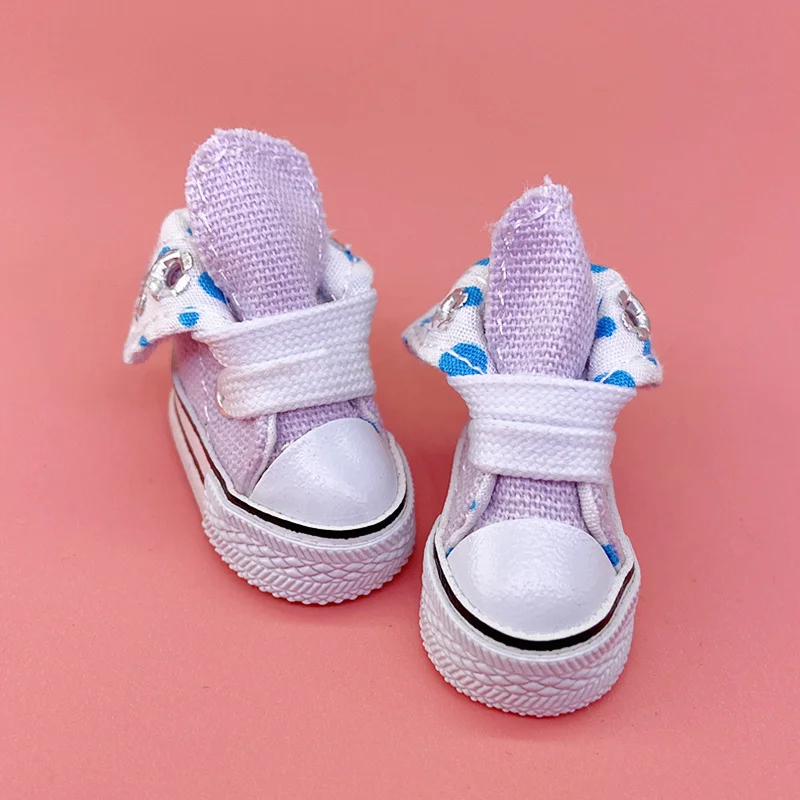 3.6cm Doll Boots for Blythe Toys 1/8 Canvas Doll Shoes for BJD Puppet Sneakers Doll Accessories