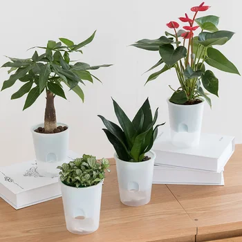 

Double flower plastic flower pot stand Lazy flowerpot Garden Storage Pots Container bonsai Planting tools for Home Decoration