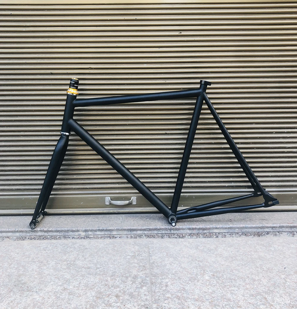fixe bike frame 58cm black vintage fixed gear bike frame single bicycle lug frame steel with