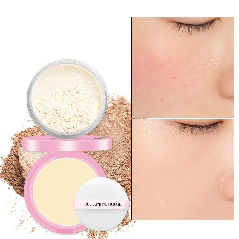 

New 3 Double Layer Loose Powder Cake 2 In 1 Fixed Makeup Powder Honey Concealer
