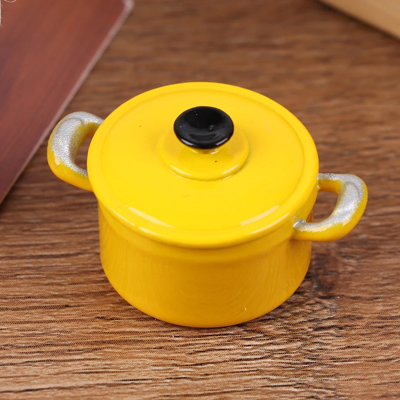 Hot Pot 1:12 Dollhouse Miniature Metal Cooking Soup Pot Cookware Dollhouse Kitchen Accessories Miniature 27