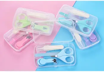 

50set Newborn Kids Nail Scissors 4pcs/Set Baby Safe Health Care Kit Hardware Manicure Hair Nail Clippers Care Tools