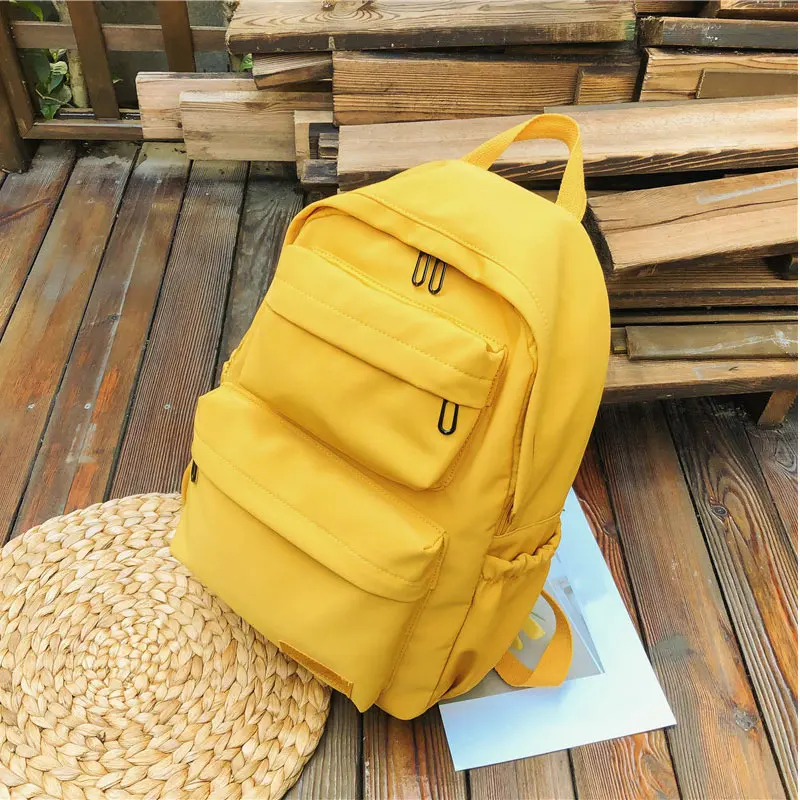 Водонепроницаемый нейлоновый рюкзак для женщин и мужчин с несколькими карманами, рюкзаки для путешествий, женская школьная сумка для девочек-подростков, сумки для книг Mochilas - Цвет: yellow