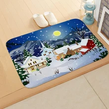 Фланелевый Придверный коврик Рождественский напольный коврик ковер для кухни коврик для ванной нескользящий дверной коврик Рождественский ковер Tapete