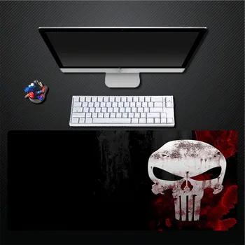 

Print Skull Art Black Background Mouse Pad Pattern Design Large Size Rectangular Table Mat Computer Game Comfort Mat