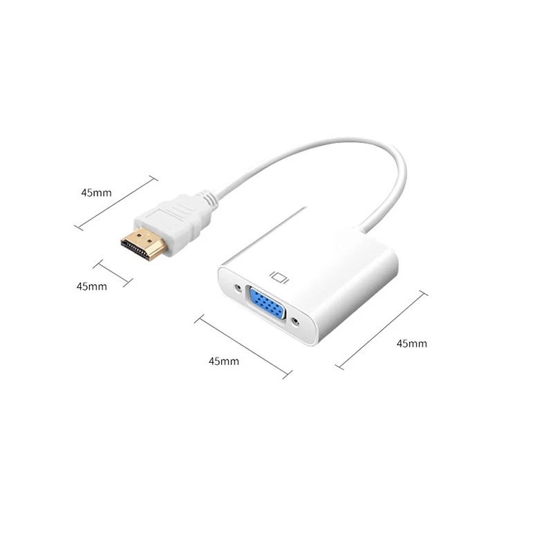 HDMI to VGA Adapter Cable For HDMI-compatible to VGA Digital to Analog Converter For Xbox PS4 PC Laptop TV Box Projector Displayer HDTV