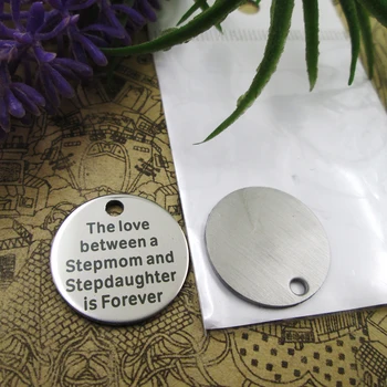 

10pcs--" between a stepmom and stepdaughter..."stainless steel charms 5 styles for choosing DIY Charms for necklace bracelets