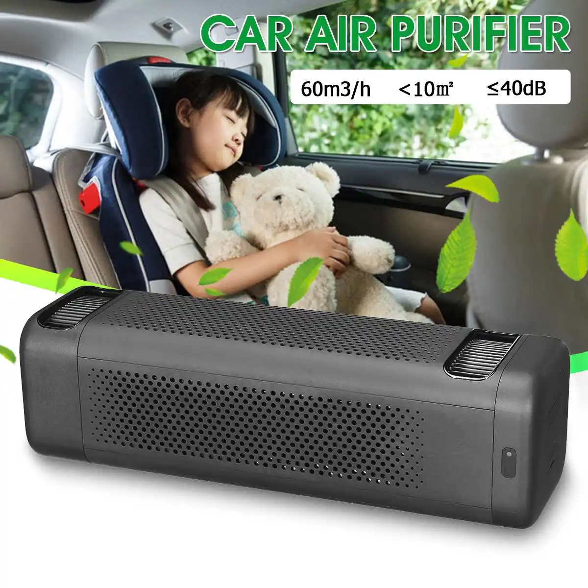 

Becornce Mini Car Air Purifier Set PM2.5 Double Fans Cleaning Air Purification With HEPA Filter Fresh Air Anion For Xiaomi Mijia