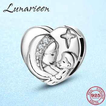 

My Dearest Mother 925 Sterling Silver Heart Mom Baby Charm Clip Beads fit Original Reflection Women Bracelet S925 Jewelry Making