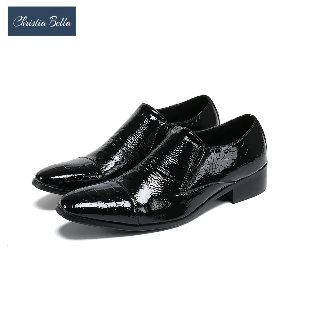 Christia Bella Designer Brand Men Party Leather Shoes Male Wedding