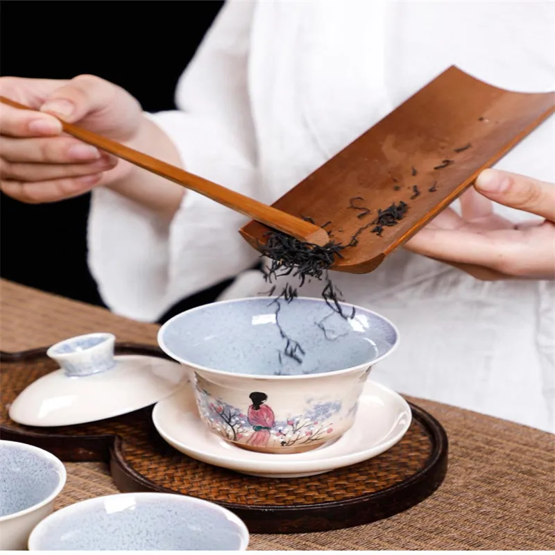 Цзиндэчжэнь Gaiwan 130 мл Ручная Керамическая чашка для чая художественная чайная