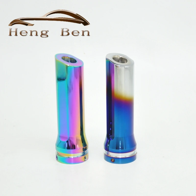 Hand Brake Grip Cover Neo Chrome Aluminum Car Handle Hand Brake Sleeve Universal Fitment