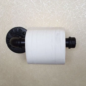 

Home Towel Rack Toilet Iron Pipeline Design Paper Tissue Holder Wall Mount Retro Bathroom Industrial Style Decoration Roll Shelf