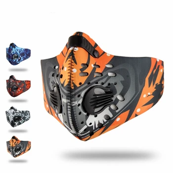 

2020 Anti Dust Training Mask Cycling Masks With Filter Half Face Carbon Mountain Bicycle Sport Road Cycling Masks Face Cover