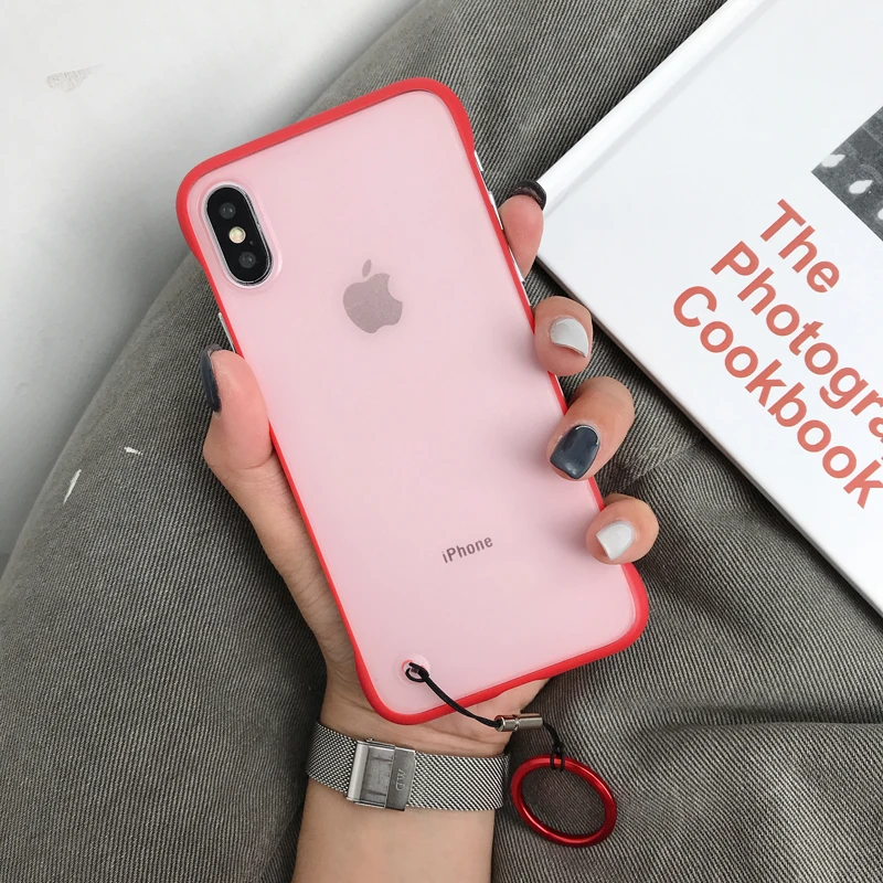 Бескаркасный Прозрачный чехол для телефона для iPhone X 7 6S 8 Plus, чехол XS Max XR 11 Pro Max с кольцом-держателем для пальца, чехол-подставка s