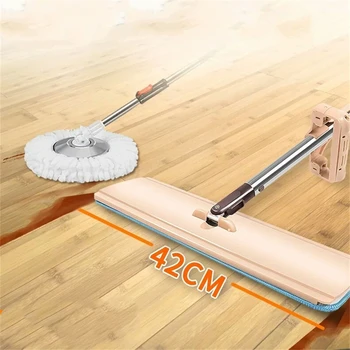 

House Cleaning Spin Mop Free Wringing Flat Mop Wood Floor Tile Home Kitchen Cleaning Tools Lazy Cleaning Flat Squeeze Mop