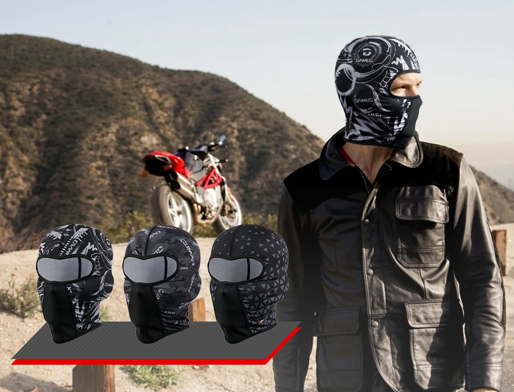 Balaclava respirável motocicleta para homens, máscara facial