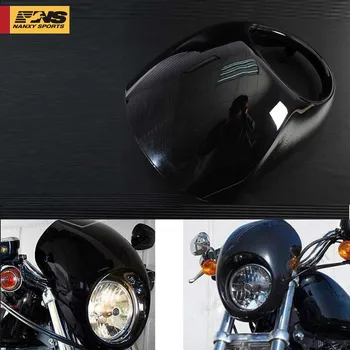 

Motorcycle Gloss Black Front Cowl Fork Headlight Fairing Mask For Harley 883 48 1200 Front Fork Mount Dyna Sportster Head light