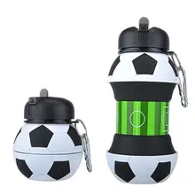 Пищевая Спортивная силиконовая бутылка для воды, портативная противоскользящая и герметичная силиконовая бутылка для воды для студентов