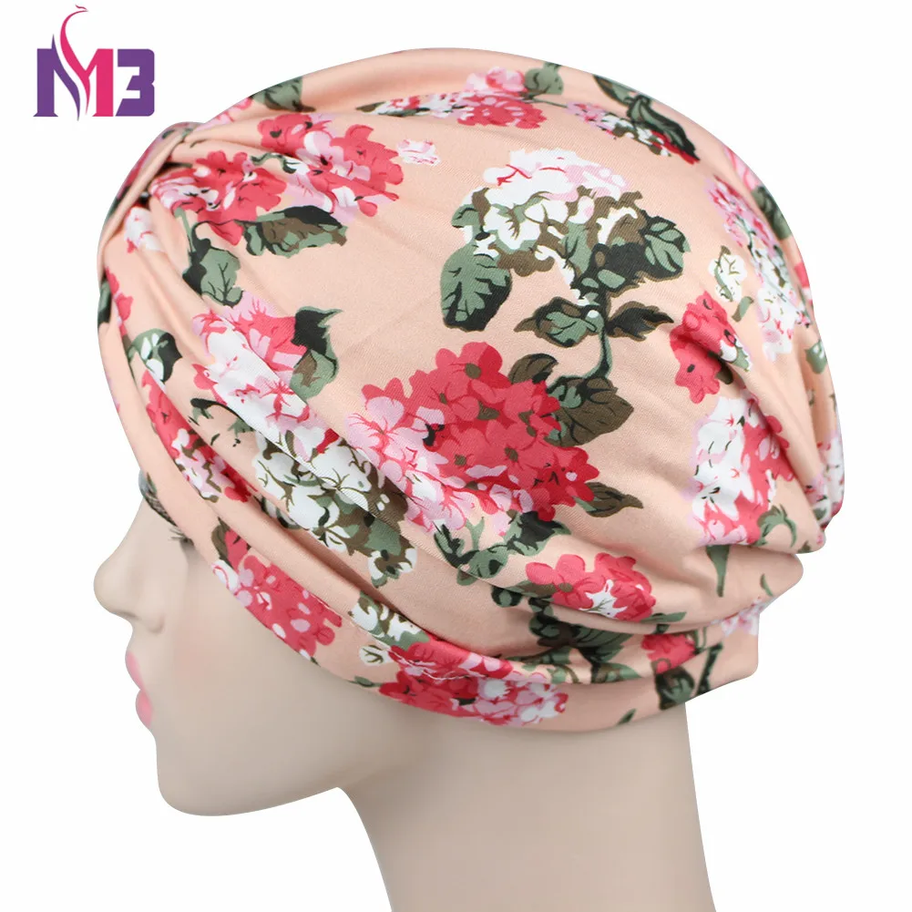 Модный женский цветочный тюрбан эластичный головной убор для химиотерапии женский мусульманский тюрбан аксессуары тюрбан для женщин