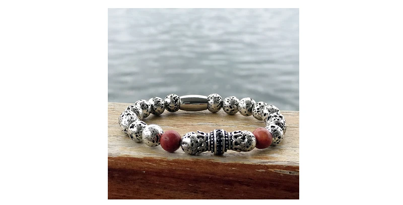 Mcllroy Bracelet Men Bead Sparta Crown 8mm Natural Stone Bracelet Bangle Handmade Man Jewelry Mens Bracelets erkek bileklik