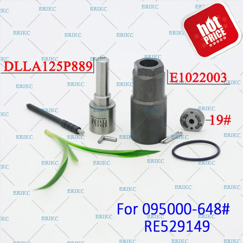 ERIKC 095000-6481 дизельный инжектор Ремонтный комплект сопла DLLA125P889 клапанная пластина 19# запасные части для Denso John Deer-двигатель RE529149