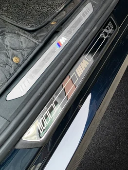 

Juego para X7 X6 X5 espejo de acero inoxidable Bienvenido Pedal Protector de barra de umbral