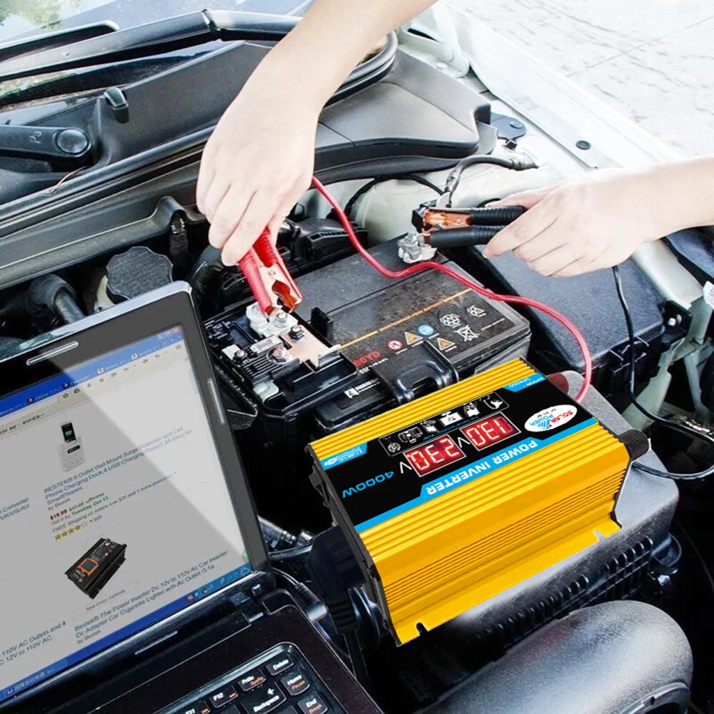 1x car power inverter DC 12V to 220V AC 50HZ 4000W Power Inverter 1x car power inverter DC 12V to 220V AC 50HZ 4000W Power Inverter